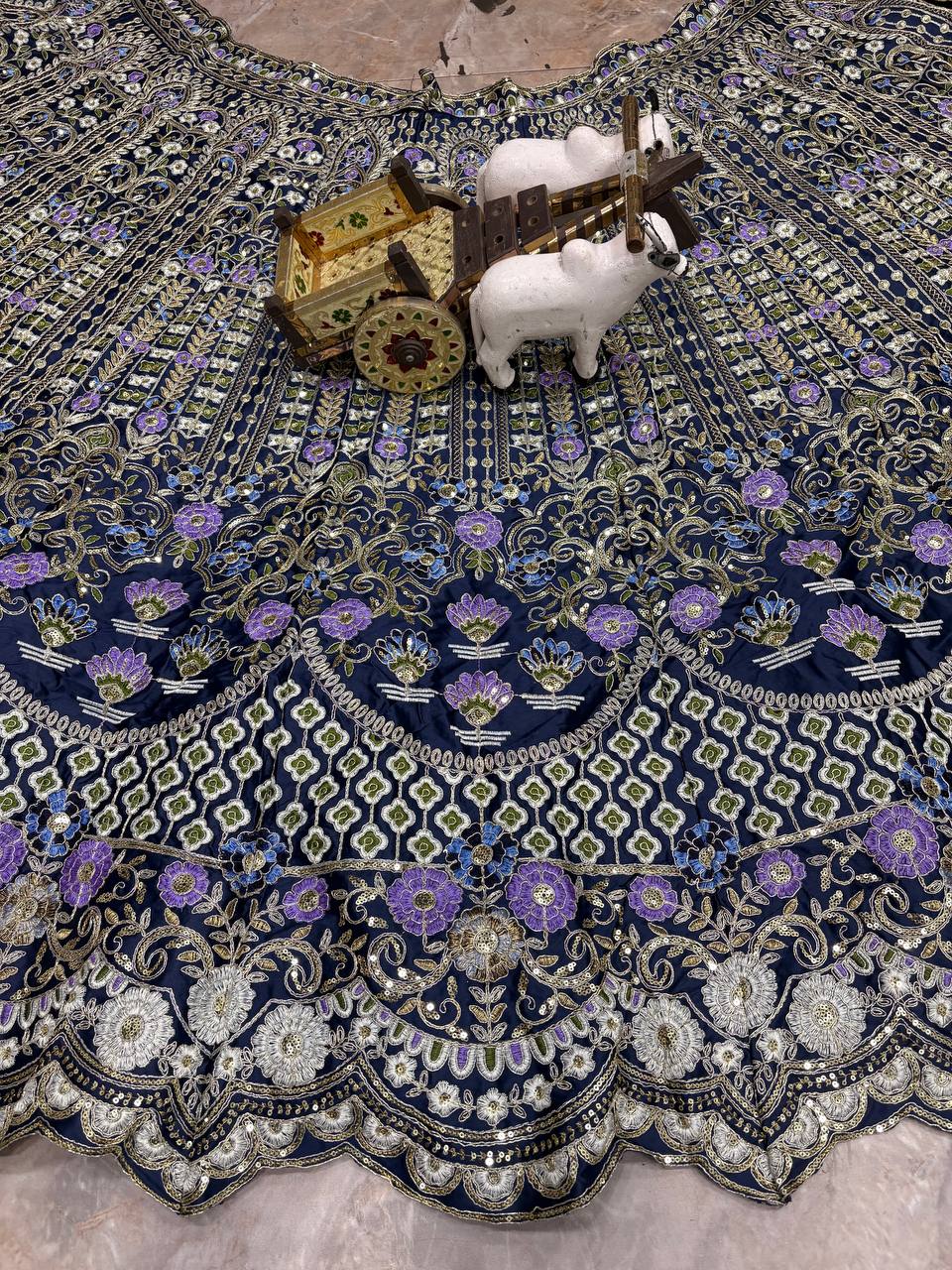 BLUE WEDDING BRIDAL DESIGNER LEHENGA