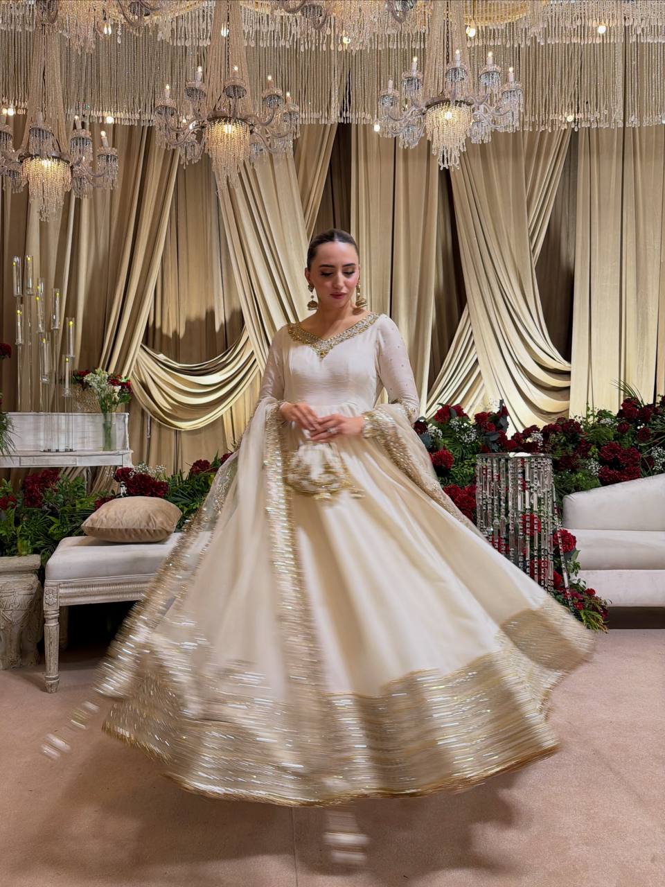 DESIGNER ANARKALI SUITWITH ORGANZA DUPATTA
