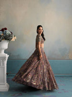 Georgette Lehenga with Digital Print &amp; Sequence Figure Work | Can-Can Canvas Layers