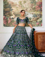 WEDDING BRIDAL GREENHEAVY MONO SATIN SILK