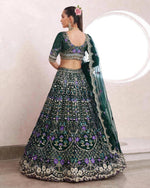 WEDDING BRIDAL GREENHEAVY MONO SATIN SILK