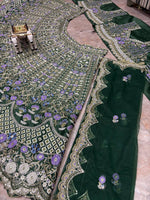 WEDDING BRIDAL GREENHEAVY MONO SATIN SILK