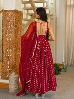 Anarkali Set with Fancy Lace &amp; Butterfly Net Dupatta