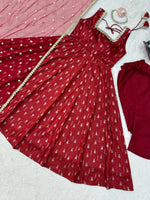 Anarkali Set with Fancy Lace &amp; Butterfly Net Dupatta