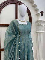 Gown with Pent &amp; Dupatta Set – Elegant Ethnic Wear with Foil Work