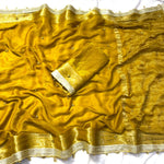 VIRAL- 2Fancy Chiffon Saree Ghungroo Hand Work Moti Lace with Blouse
