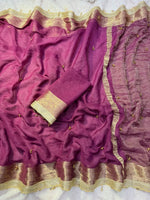 VIRAL- 2Fancy Chiffon Saree Ghungroo Hand Work Moti Lace with Blouse