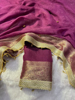 VIRAL- 2Fancy Chiffon Saree Ghungroo Hand Work Moti Lace with Blouse