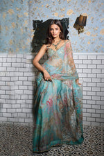 Digital Print and Real Mirror, Sequence Figure Work Saree
