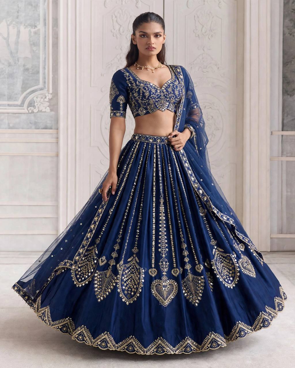Premium Designer Blue Bridal Wedding lehenga
