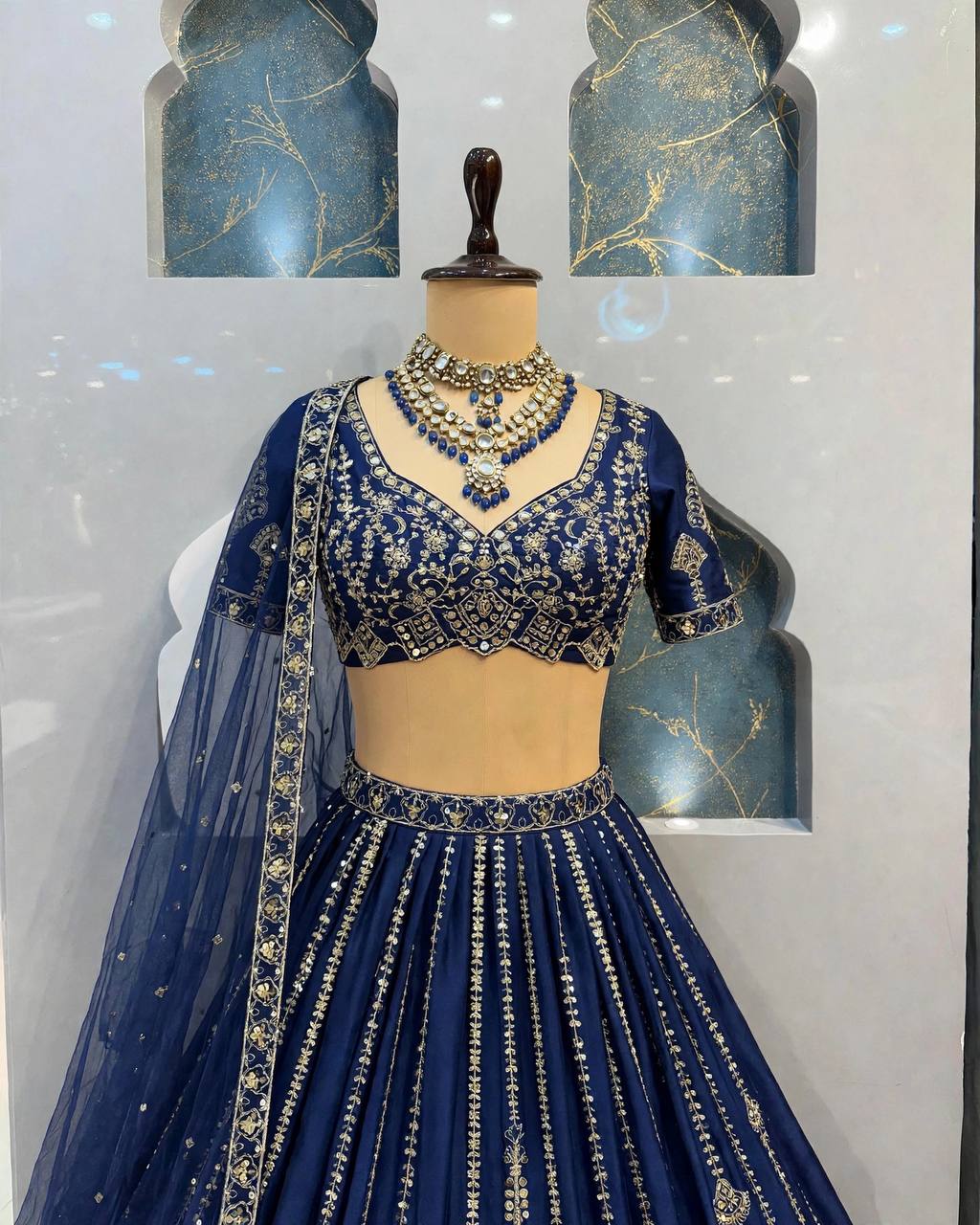 Premium Designer Blue Bridal Wedding lehenga