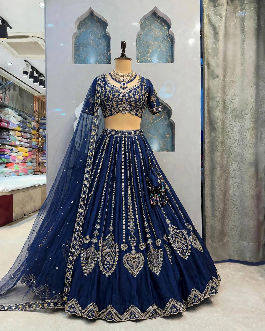 Premium Designer Blue Bridal Wedding lehenga