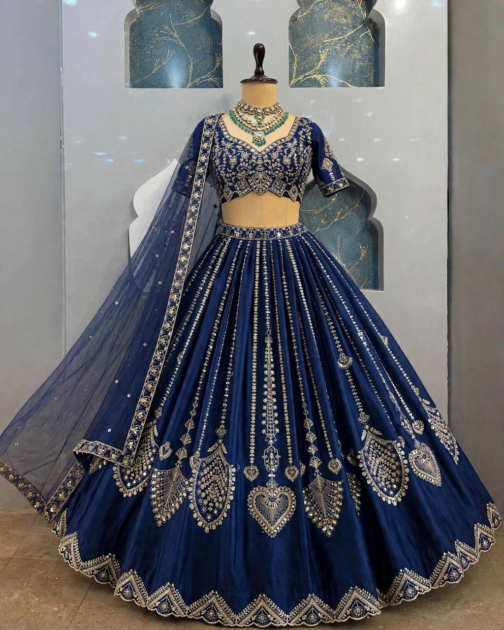 Premium Designer Blue Bridal Wedding lehenga