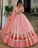 Navratri SpecialPremium Star Georgette Lehenga with Digital Print &amp; Real Mirror Work