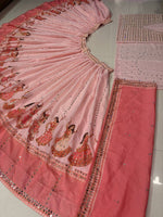 Navratri SpecialPremium Star Georgette Lehenga with Digital Print &amp; Real Mirror Work