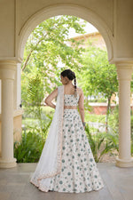 White Floral Embroidered Lehenga Choli with Dupatta for Women Wedding Wear