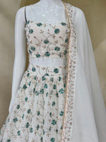White Floral Embroidered Lehenga Choli with Dupatta for Women Wedding Wear