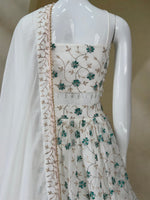White Floral Embroidered Lehenga Choli with Dupatta for Women Wedding Wear