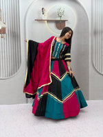 Navratri Multicolor Chaniya Choli Pink Purple Gota Patti Mirror Work Garba