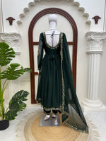 Faux Georgette Anarkali Gown with Pant Dupatta Thread Sequence Work Party Wear