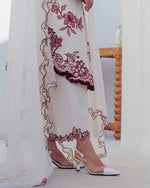 Pakistani Style Roman Silk Kurti Pant Dupatta Set Embroidery Work Festive
