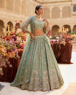 Tabby Silk Lehenga Choli Beads Cut Dana Sequins Work Semi Stitched with Dupatta