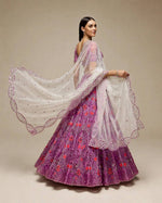 Purple Butterfly Net Lehenga Choli with Dupatta | Sequins Embroidery Semi-Stitched Party Wear