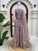 Salsa Silk Top Sharara Dupatta Set Thread Sequence Work Fully Stitched Women