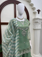 Salsa Silk Top Sharara Dupatta Set Thread Sequence Work Fully Stitched Women