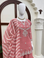 Salsa Silk Top Sharara Dupatta Set Thread Sequence Work Fully Stitched Women