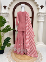 Salsa Silk Top Sharara Dupatta Set Thread Sequence Work Fully Stitched Women