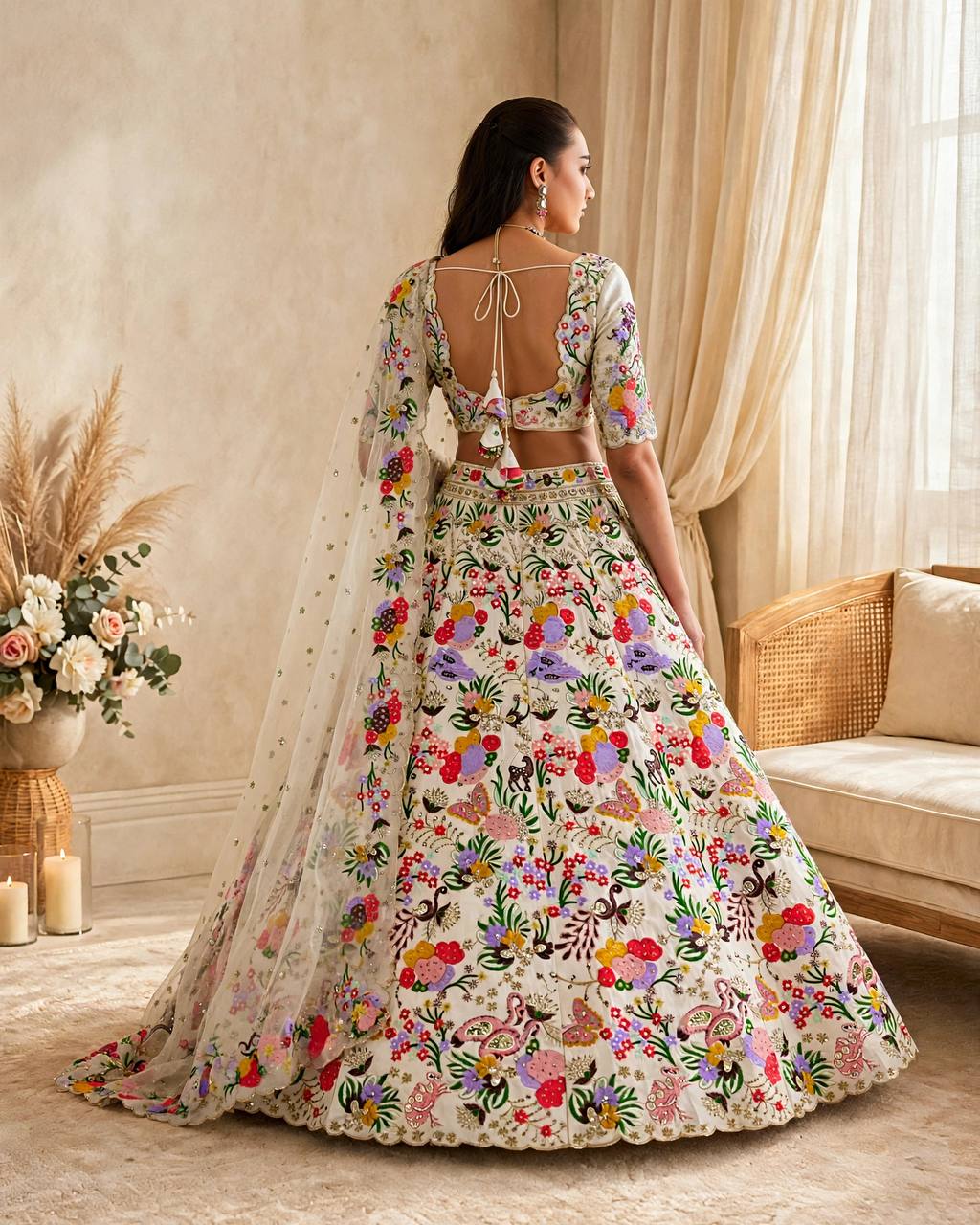 Premium Masti Silk Embroidered Flared Lehenga Choli Set