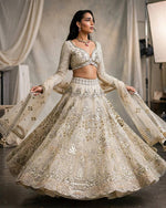 Premium Soft Net Sequins Flared Lehenga Choli Dupatta Set