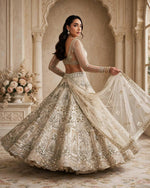 Premium Soft Net Sequins Flared Lehenga Choli Dupatta Set