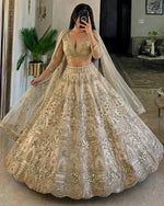 Premium Soft Net Sequins Flared Lehenga Choli Dupatta Set