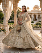 Premium Soft Net Sequins Flared Lehenga Choli Dupatta Set