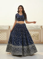 Georgette Embroidered Lehenga Choli with Net Dupatta Set