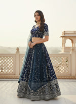Georgette Embroidered Lehenga Choli with Net Dupatta Set