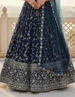 Georgette Embroidered Lehenga Choli with Net Dupatta Set