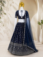 Georgette Embroidered Lehenga Choli with Net Dupatta Set