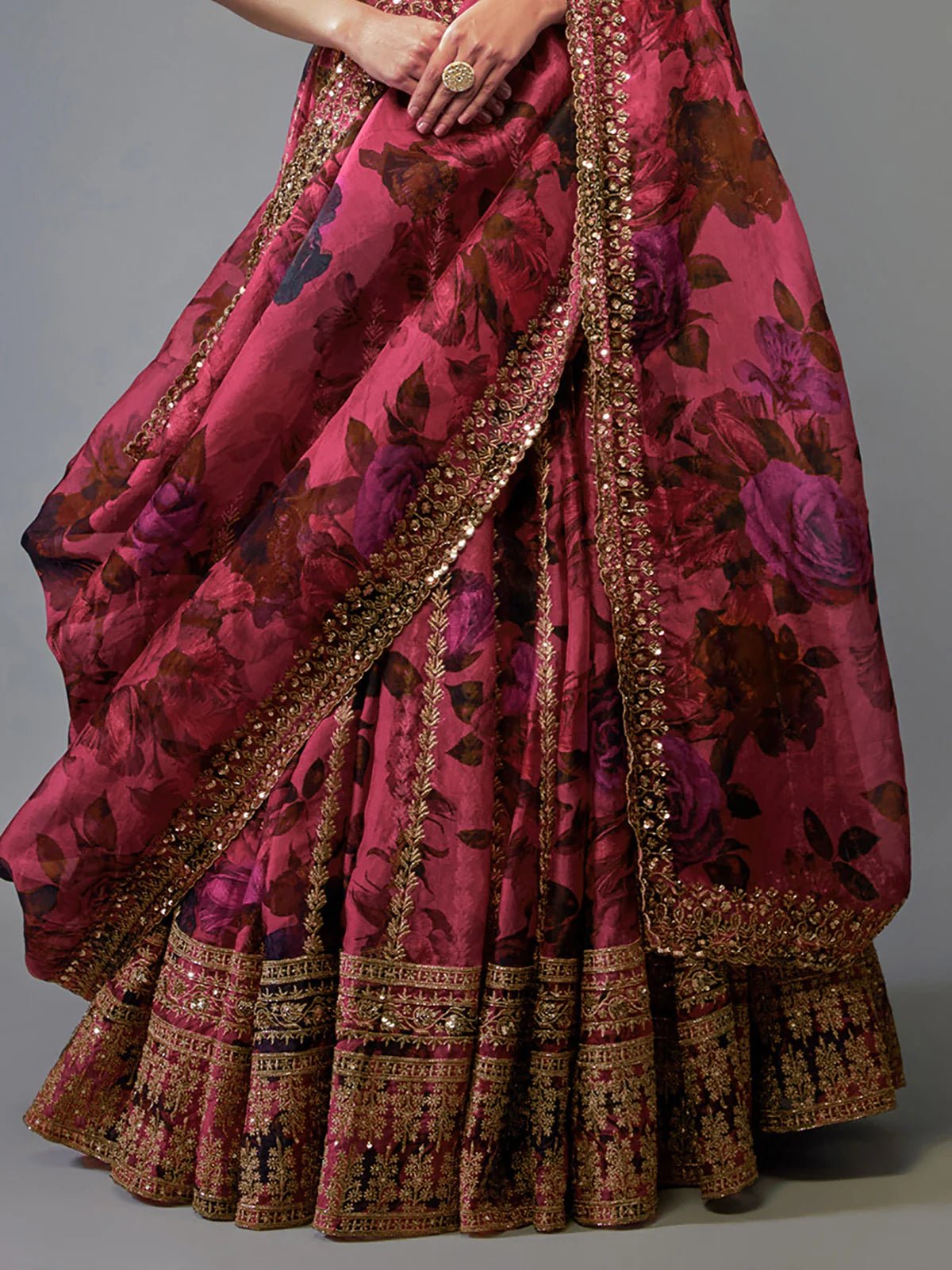Organza Embroidered Lehenga Choli with Dupatta Set