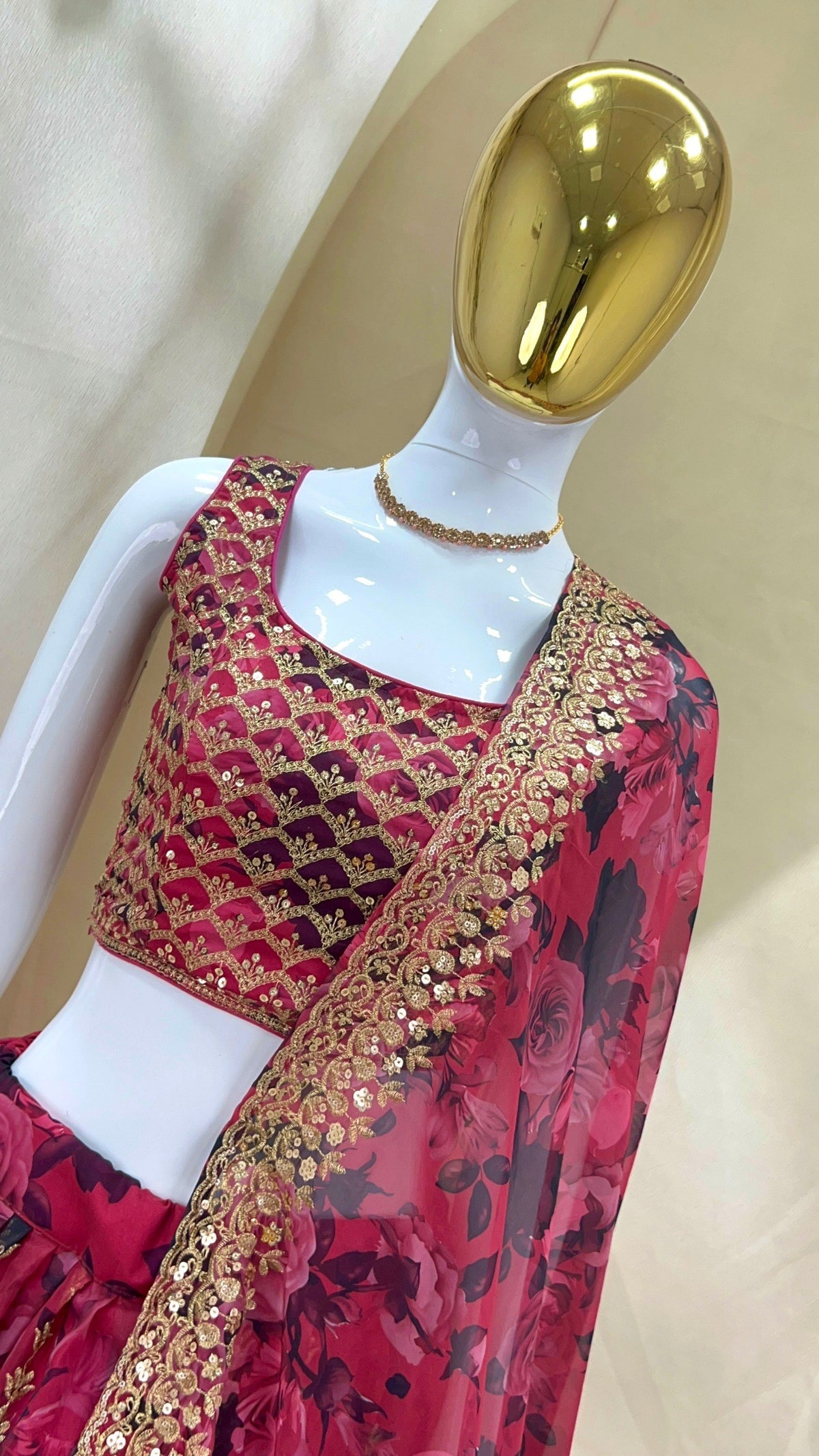 Organza Embroidered Lehenga Choli with Dupatta Set