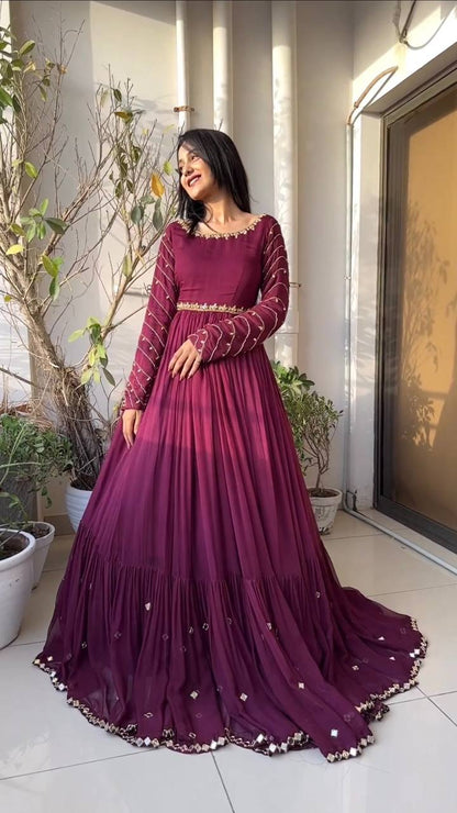 Maroon Gowns Online Shopping in India