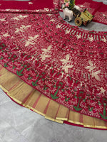 Gorgeous Red Sequins Embroidered Georgette Lehenga Choli