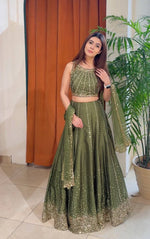 Trending Green Color Lehenga Choli For Wedding