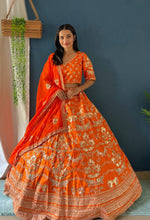 Orange Color Designer Embroidery Lehenga Choli