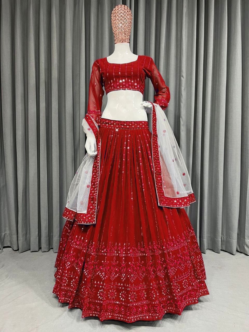 Buy Trendy Red Lehenga Choli Online in India - Joshindia