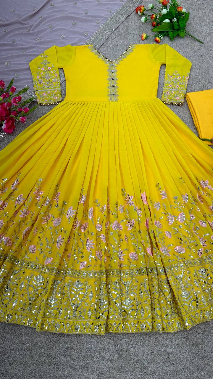 Buy Trendy Yellow Gown Online in India - Joshindia