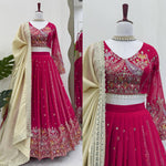 New Pink Georgette Designer Lehenga Choli