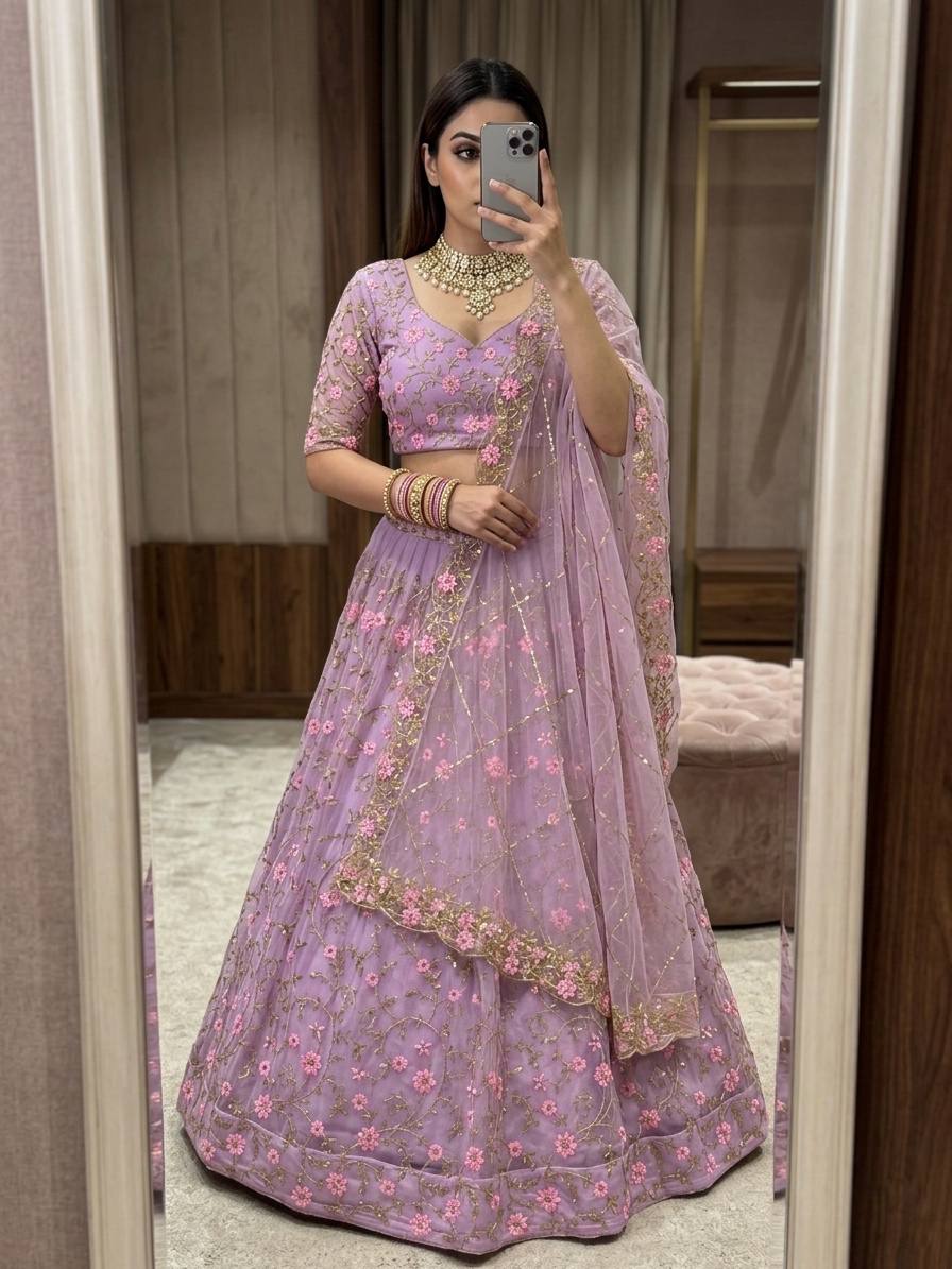 Heavy Designer Soft Butterfly Net Lehenga Choli
